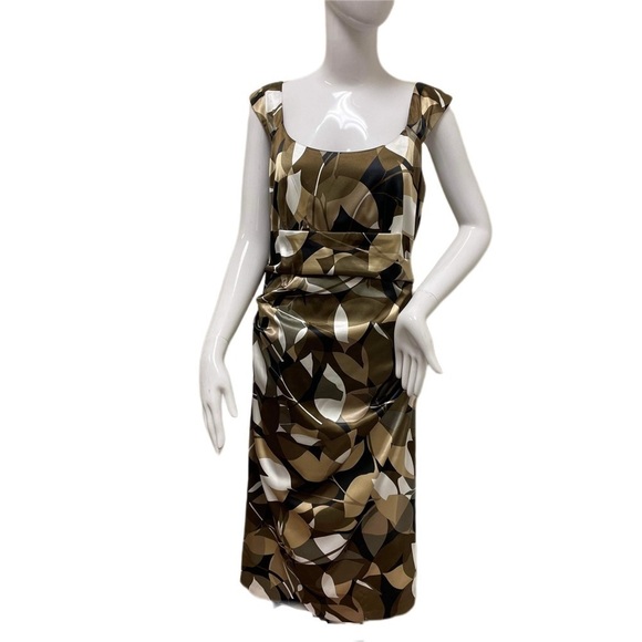 MAGGY London Size 12 Dress - Brown T&B Pattern - Picture 1 of 8